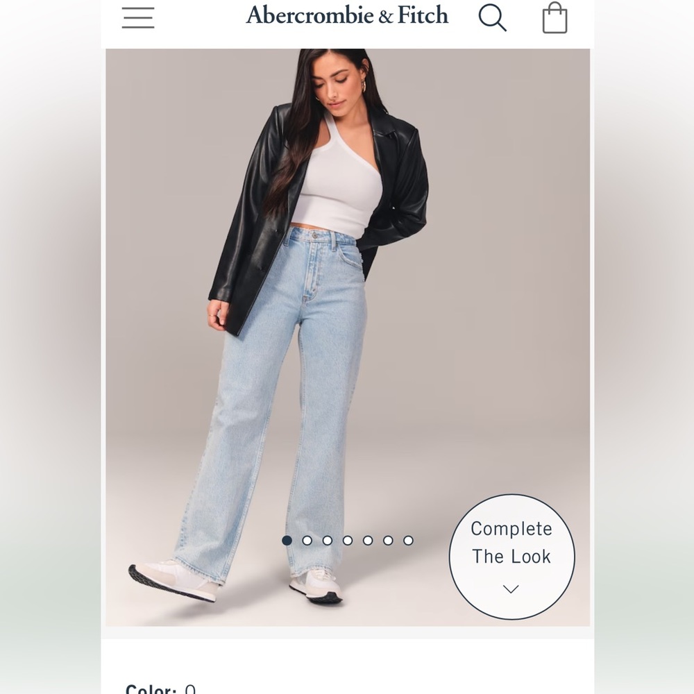 NWT Abercrombie & Fitch the 90s relaxed jeans curve love